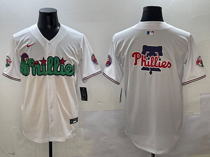 Men Philadelphia Phillies Blank White three generations Joint Name 2025 Nike MLB Jersey style 4->arizona diamondback->MLB Jersey